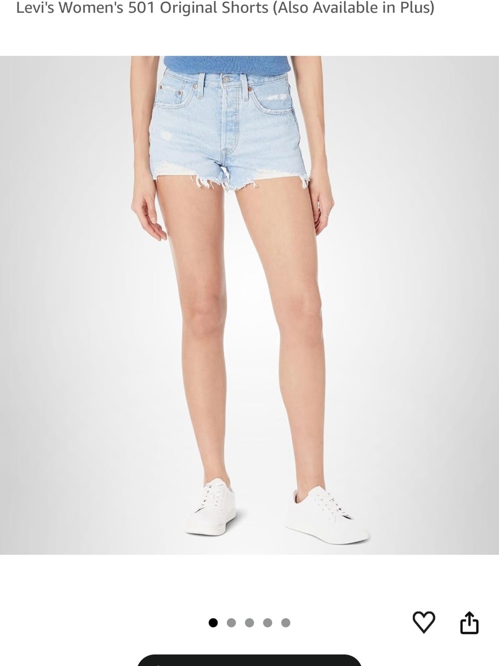 Levi's Light Blue High-Rise Distressed Jean Shorts
